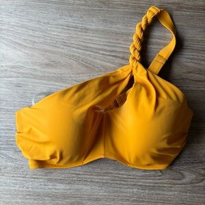 Yellow Braided Strap Bikini Top